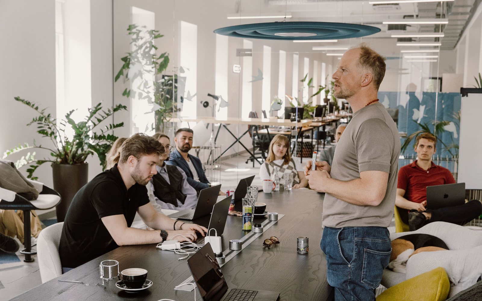 A team meeting in the scandiweb office